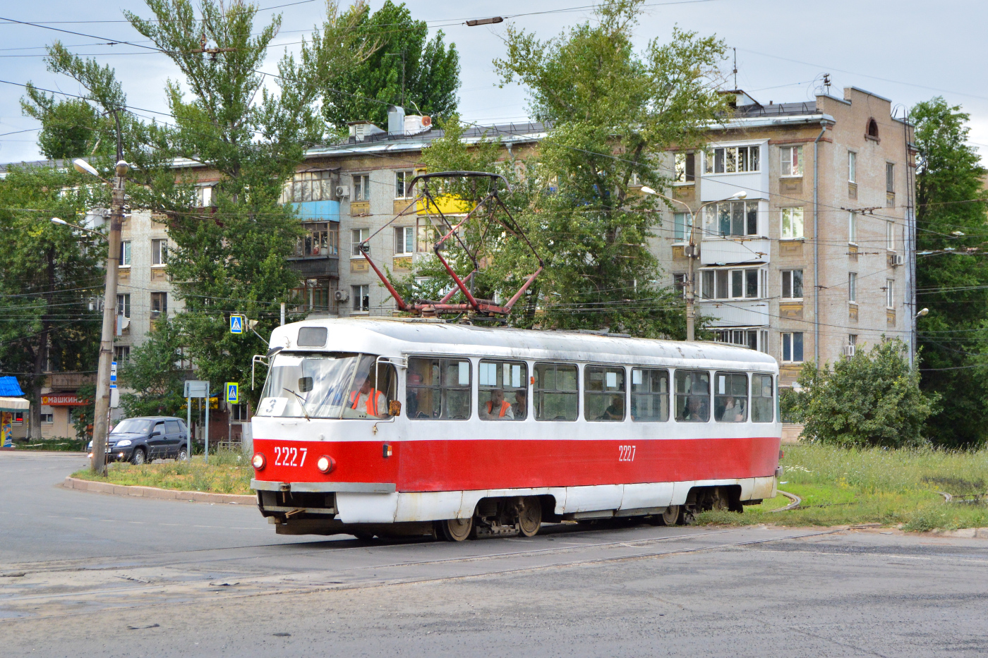 Tatra T3SU (двухдверная) № 2227 - маршрут 3