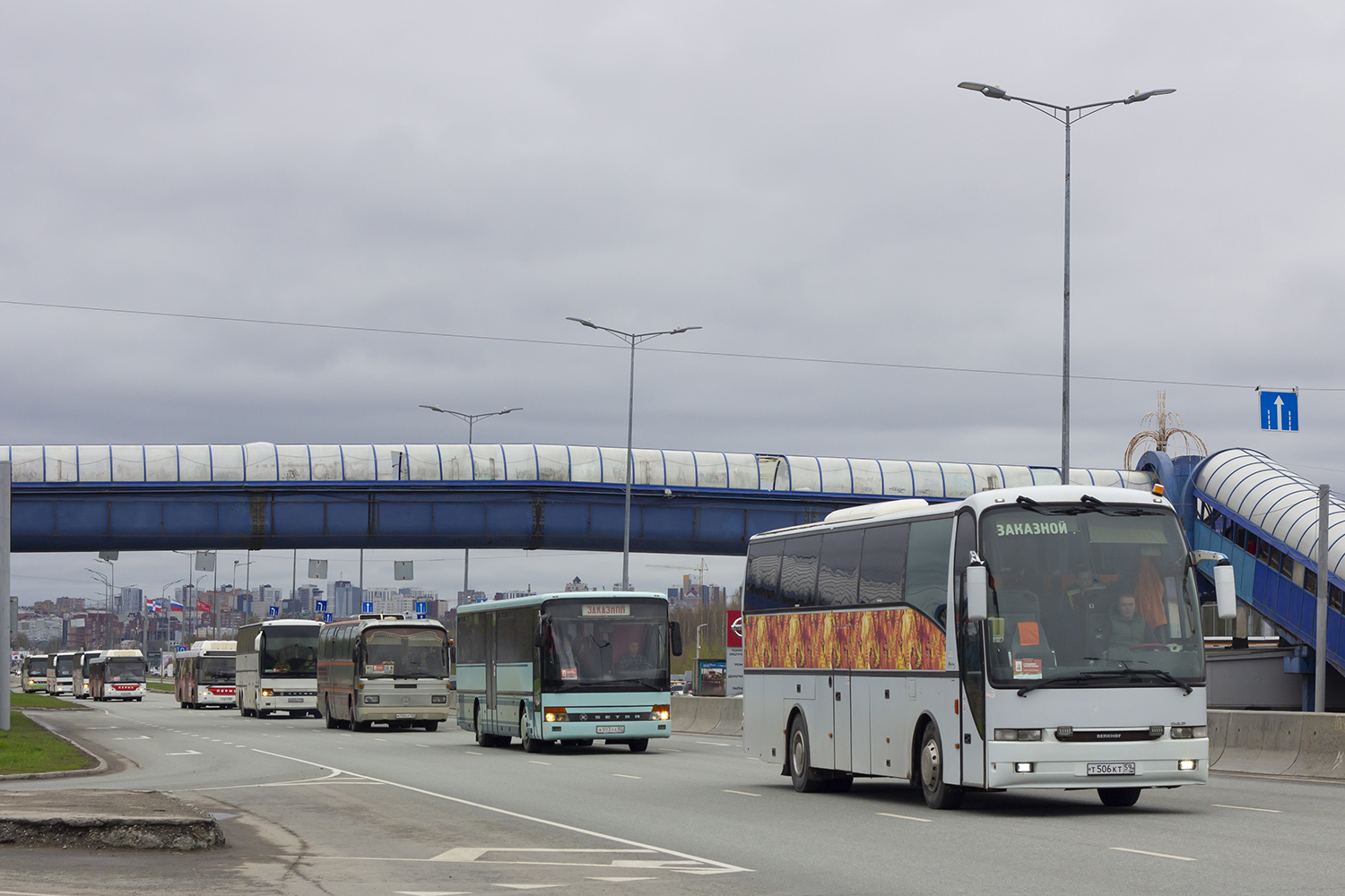Setra S250 Special  № М 216 ОТ 159; Setra S315HD (Spain)  № М 331 КК 159; Setra S315HD  № К 377 ОО 159; ЛиАЗ-5292.71  № К 630 УВ 159; ЛиАЗ-5292.71  № К 596 ТО 159; Setra S317HDH  № А 025 ЕТ 159; Mercedes-Benz O303-15RHS  № М 755 СР 159; Setra S315UL  № А 993 УА 82; Berkhof Axial 70  № Т 506 КТ 59