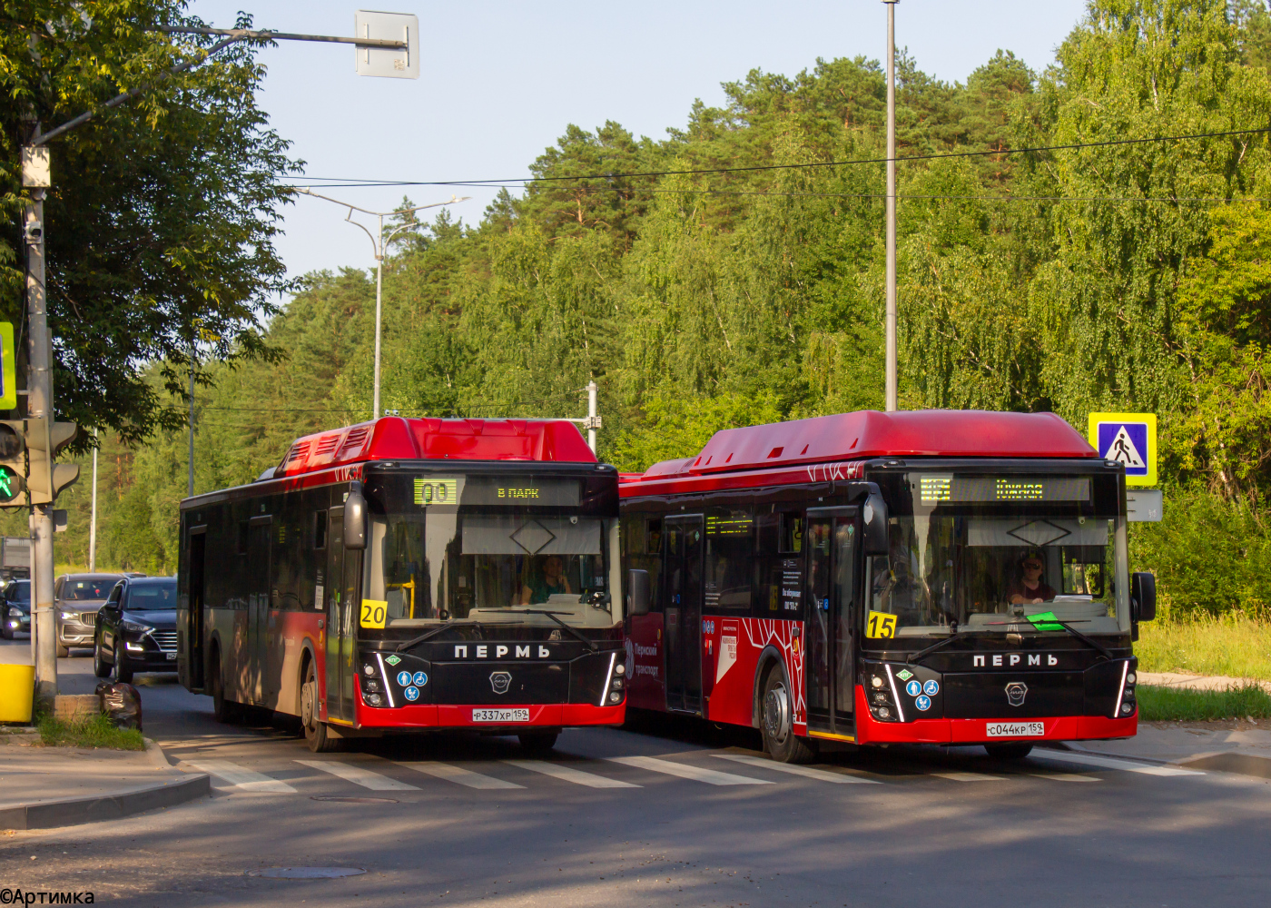 ЛиАЗ-5292.67 (CNG) № Р 337 РХ 159; ЛиАЗ-6213.67 (CNG) № С 044 КР 159
